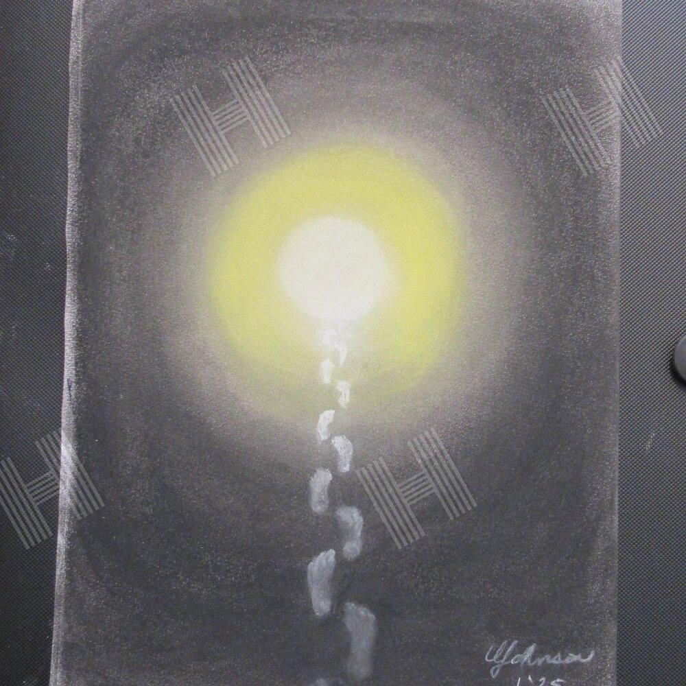 'Untitled' Pastel Painting on Paper, Conceptual, Spiritual, Framed, 9"x 12"